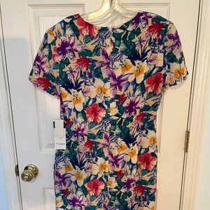 NYT Floral silk dress, size 12